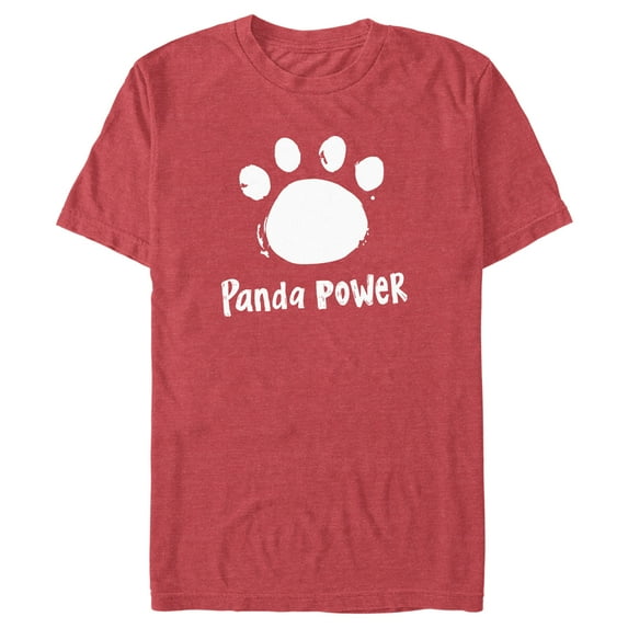 Men's Turning Red Panda Power Paw Print Graphic Tee Red Heather X Large