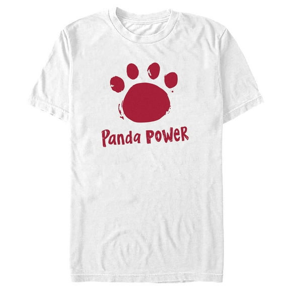 Men's Turning Red Panda Power Paw Print Graphic Tee White Medium