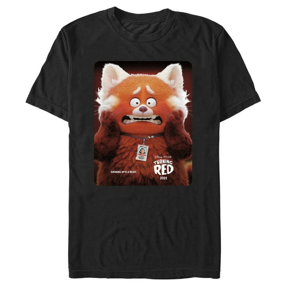 Men's Turning Red Red Panda Mei Lee Poster  Graphic Tee Black Large