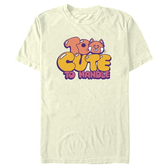 Men's Turning Red Too Cute To Handle Graphic Tee Beige 2X Large