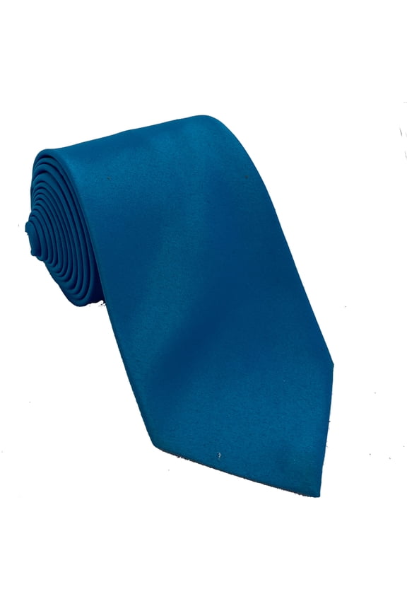 Men’s Turquoise Formal Satin Self-Tie Necktie in a Variety of Colors by Spencer J’s Signature Satin Collection
