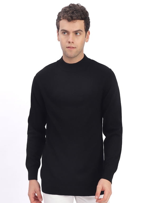 Casual Men’s Turtle Neck Sweater – Black | L