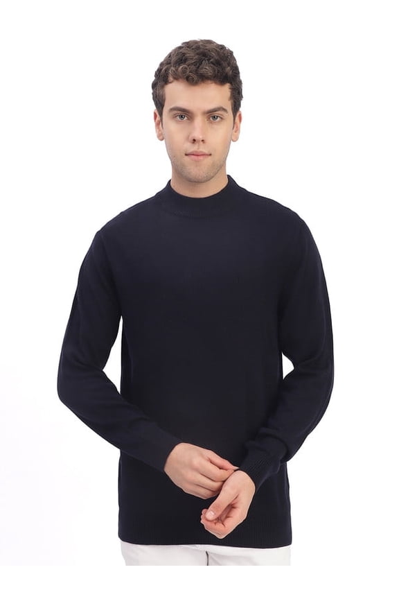 Casual Mens Turtle Neck Sweater Navy | XXL