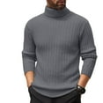 thumbnail image 1 of Men's Turtleneck Pullover Sweater Long Sleeve Slim Fit Ribbed Knit Top, 1 of 4