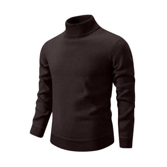 Men's Turtleneck Pullover Sweater Long Sleeve Slim Fit Solid Knit Top