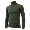 thumbnail image 1 of Men's Turtleneck Shirts, Long Sleeve Cotton Pullover Sweaters Neck Knitted T-Shirt Basic Slim Fit Tops, 1 of 4