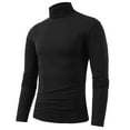 thumbnail image 1 of Men's Turtleneck Shirts, Long Sleeve Cotton Pullover Sweaters Neck Knitted T-Shirt Basic Slim Fit Tops, 1 of 4