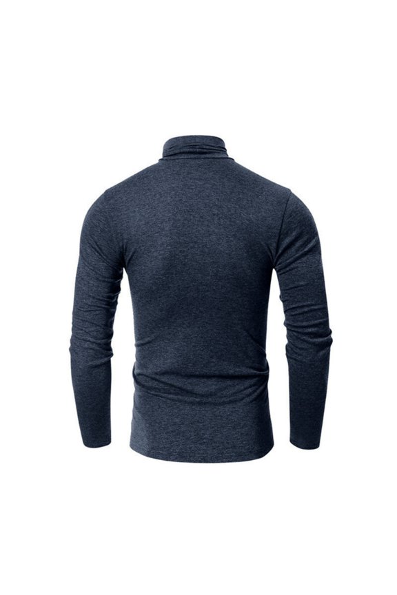 Men's Turtleneck Shirts Long Sleeve Cotton Pullover Sweaters Mock Neck T-Shirt Basic Slim Fit Tops Men's -color High-neck Stretch Base Layer Shirt T-shirt Top