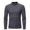 thumbnail image 1 of Men's Turtleneck Shirts Long Sleeve Lightweight Turtle Neck Undershirt Tops Pullover Ribbed Base Layer T Shirts, 1 of 7