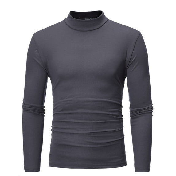 Men's Turtleneck Shirts Long Sleeve Lightweight Turtle Neck Undershirt Tops Pullover Ribbed Base Layer T Shirts