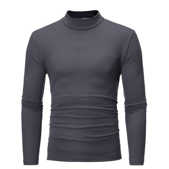 Men's Turtleneck Shirts Long Sleeve Lightweight Turtle Neck Undershirt Tops Pullover Ribbed Base Layer T Shirts
