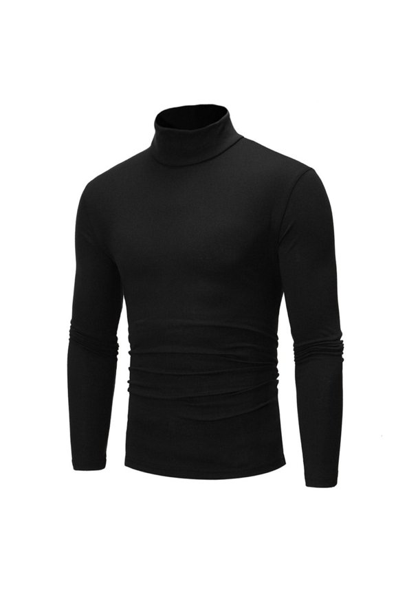 Men's Turtleneck Shirts Long Sleeve Lightweight Turtle Neck Undershirt Tops Pullover Ribbed Base Layer T Shirts