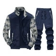 thumbnail image 1 of Men's Turtleneck Sports Camouflage Jacket Casual Comfort Long Sleeve Pants Set, 1 of 4