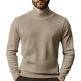 thumbnail image 1 of Men's Turtleneck Sweater Long Sleeve Ribbed Knit Pullover Slim Fit Casual Top, 1 of 5