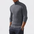 thumbnail image 1 of Men's Turtleneck Sweater Slim Fit Knitted Pullover Classic Solid Color Lightweight Top Spring Fall Winter Business Casual Layering Wear 3XL, 1 of 6