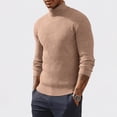 thumbnail image 1 of Men's Turtleneck Sweater Slim Fit Knitted Pullover Classic Solid Color Lightweight Top Spring Fall Winter Business Casual Layering Wear M, 1 of 6