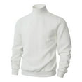 thumbnail image 1 of Men's Turtleneck Sweaters Cable Knitted Pullovers Warm Winter Sweater Tops White S, 1 of 6