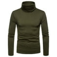 thumbnail image 1 of Men's Turtleneck T-Shirt Slim Fit Long Sleeve Basic Thermal Casual Pullover Tops Fleece Sherpa Lined Fall Winter Base Layer Shirts, 1 of 4