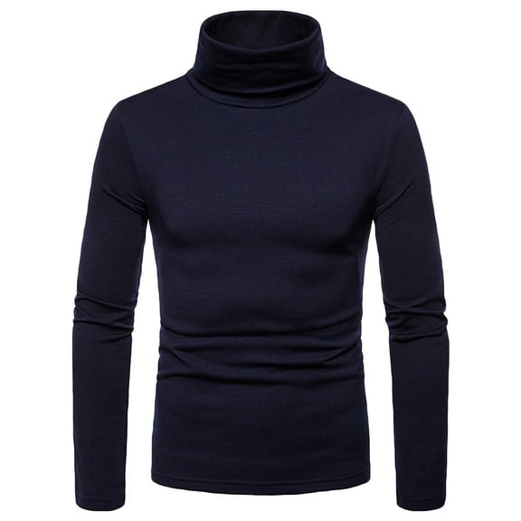 Men's Turtleneck T-Shirt Slim Fit Long Sleeve Basic Thermal Casual Pullover Tops Fleece Sherpa Lined Fall Winter Base Layer Shirts