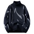 thumbnail image 1 of Men's Turtleneck Wool Sweater Coat Thick Warm Pullover Casual Oversized Knit Top Winter Fashion Comfortable Soft, 1 of 2
