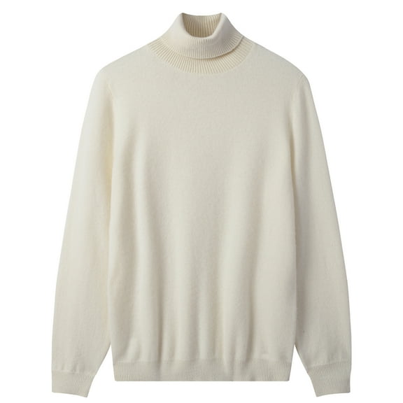 Mens Turtleneck Sweater Warm Knitted