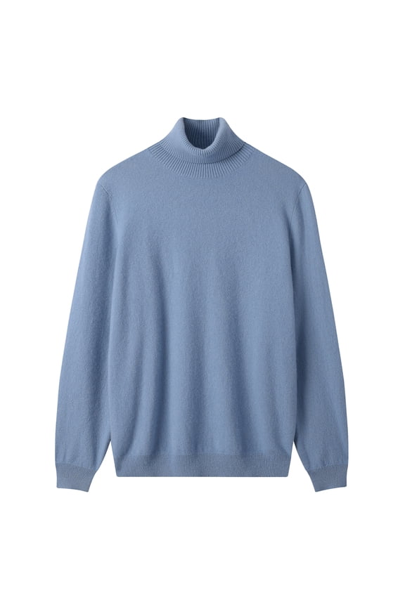 Mens Turtleneck Sweater Warm Knitted