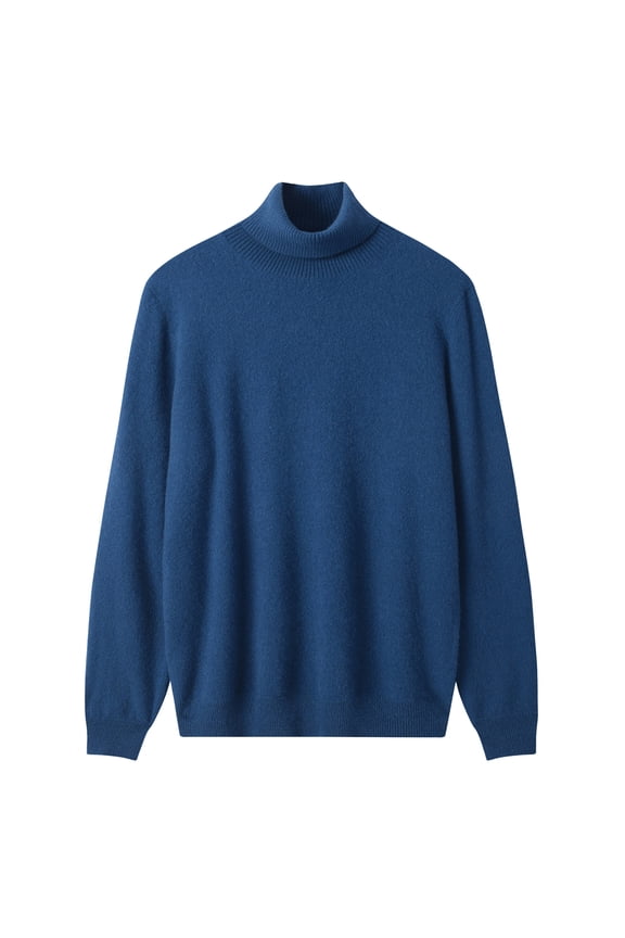 Mens Turtleneck Sweater Warm Knitted