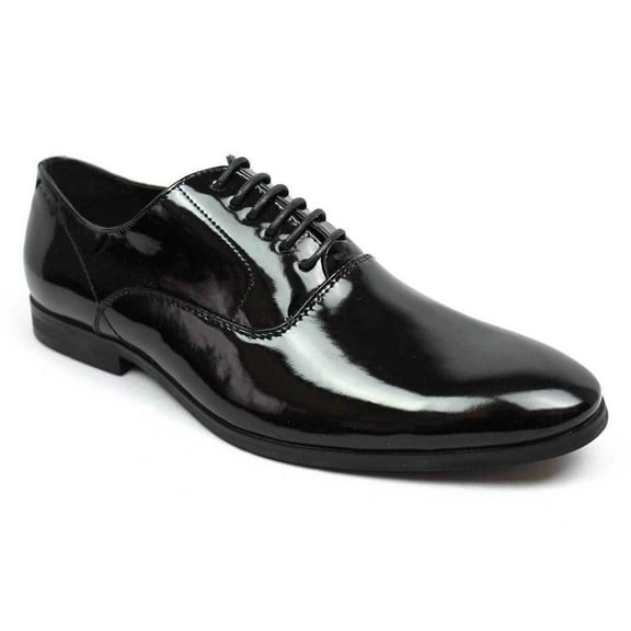 Men's Tuxedo Shoes Black Round Toe Lace Up Formal Patent Leather Traditional Wedding Prom