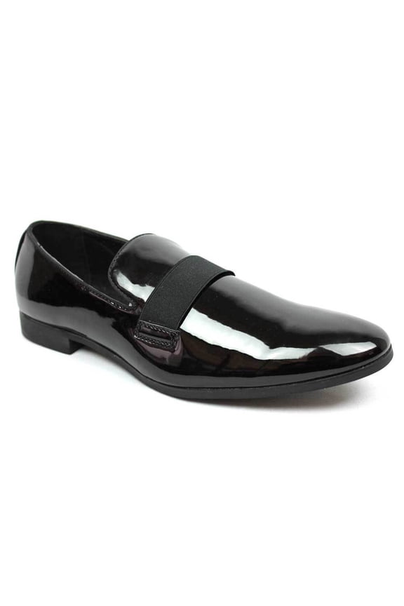 Men's Tuxedo Shoes Black Slip On Strap Loafer Formal Patent Leather Traditional Wedding Prom