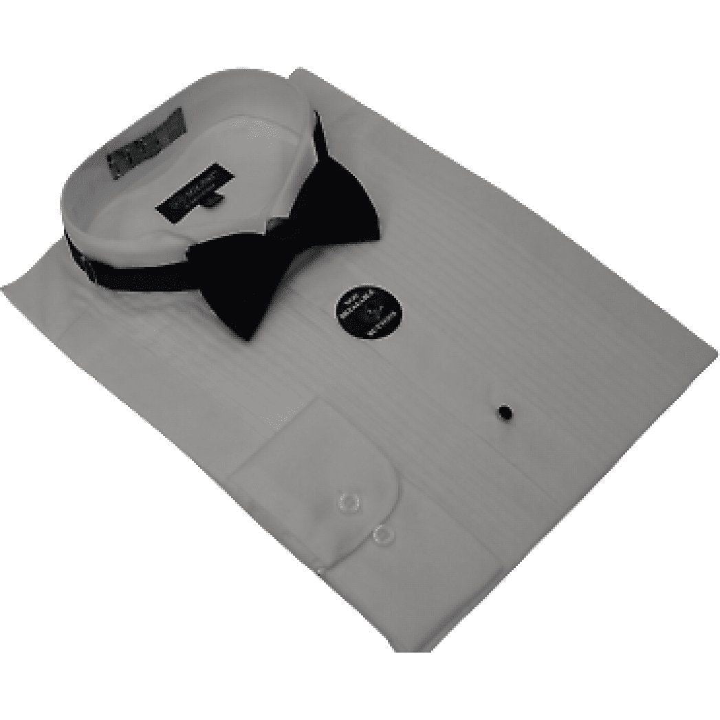 Men's Tuxedo shirt MILANI Wing Tip Formal Pleated Front After Six — free download