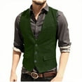 thumbnail image 1 of Men's Tweed Suit Vintage Vest Herringbone V Neck Casual Waistcoat for Wedding Groomsmen, 1 of 7