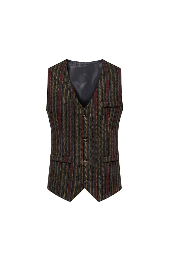 Men's Tweed Vests Herringbone Pattern Vests Wool Waistcoat Business Slim Fit Classic Style Lapel Formal Dress Vests Plus Size Multicolor S