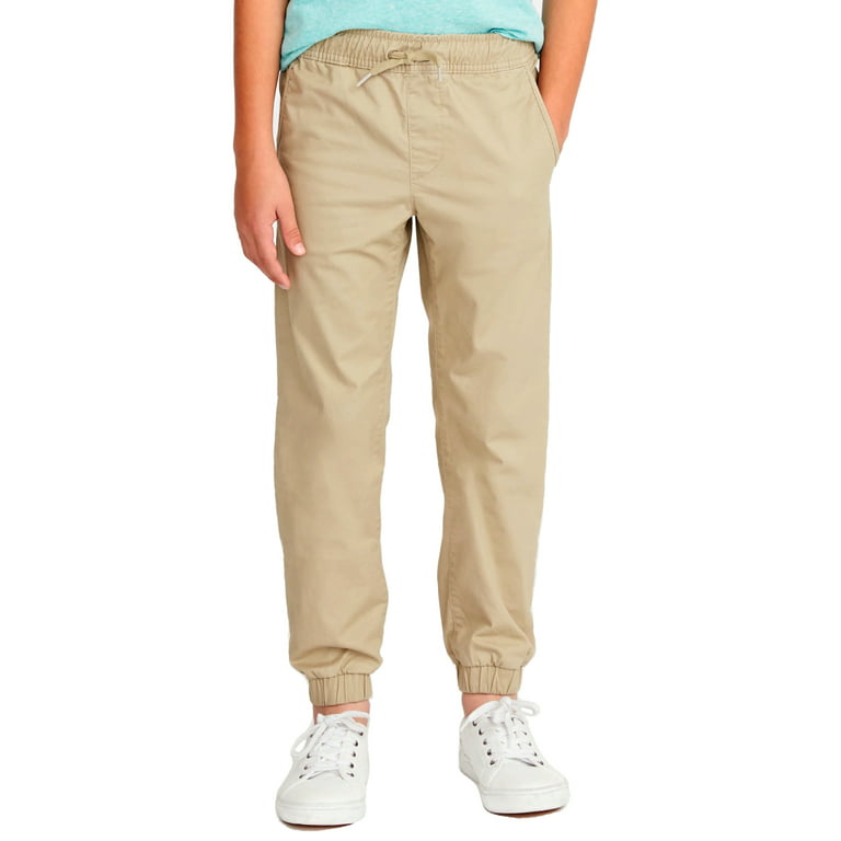 Men's Twill Cotton Spandex Stretch Tapered Ankle Let Slim Fit Casual  Drawstring Jogger Pants