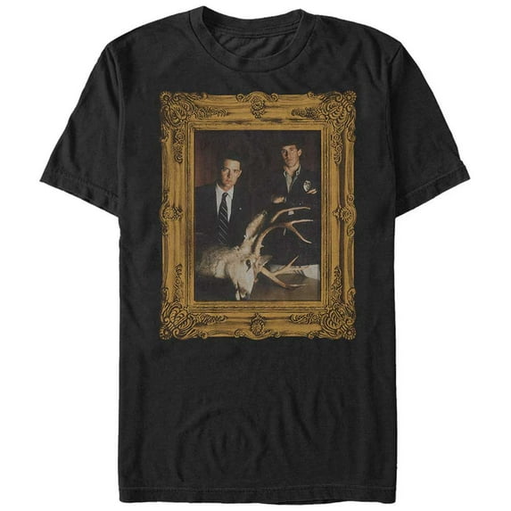Men's Twin Peaks Deer Head Frame Graphic Tee Black Small