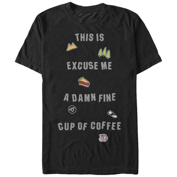 Men's Twin Peaks Fine Cup of Coffee  Graphic Tee Black X Large