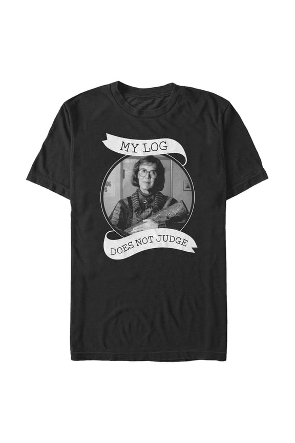 Men's Twin Peaks Log Does Not Judge Sash  Graphic Tee Black Medium
