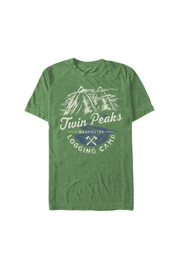 Men's Twin Peaks Logging Camp  Graphic Tee Kelly Heather Large