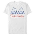 thumbnail image 1 of Men's Twin Peaks Striped Mountain Logo  Graphic Tee White Medium, 1 of 4
