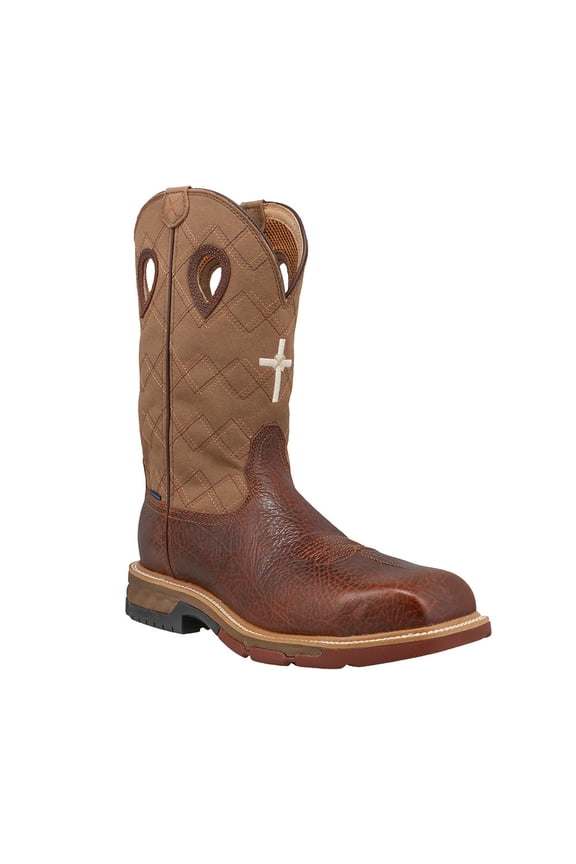 Men's Twisted X 12" WP Brown Nano Square Toe Work Boot