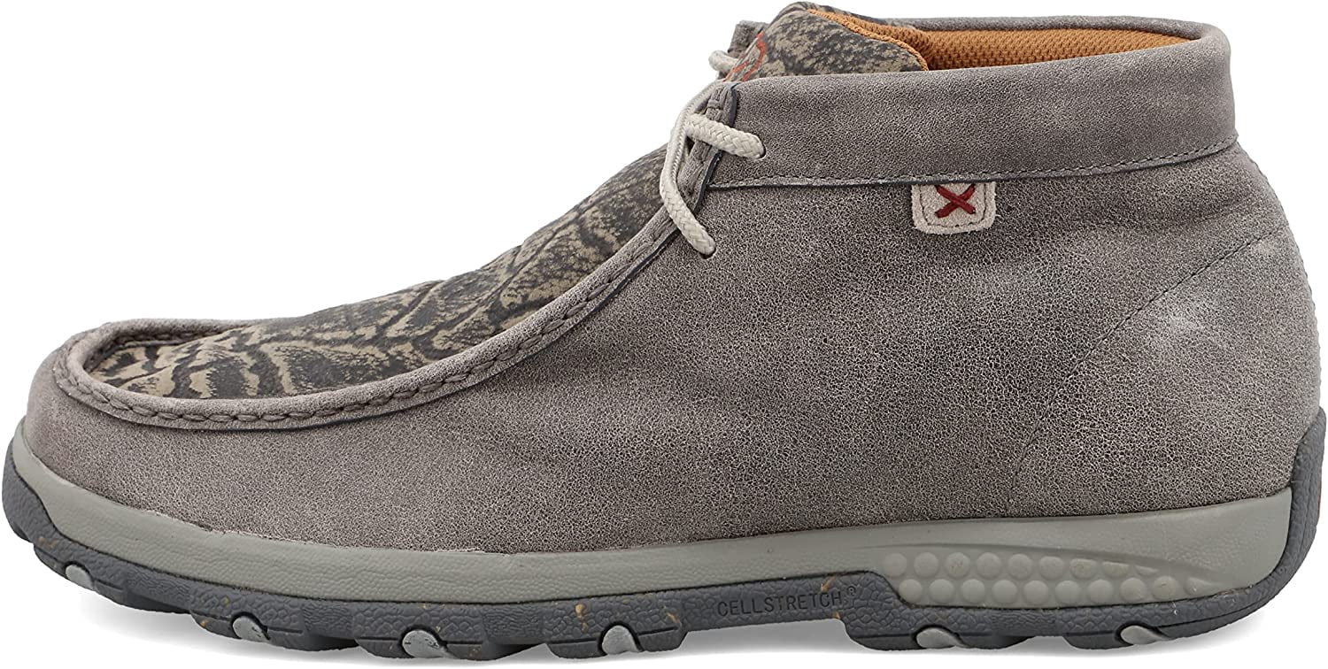 Twisted X Men\'s Gray Full Grain Leather and Fabric Boots/Driving Mocs - Size 11M Men main image 2