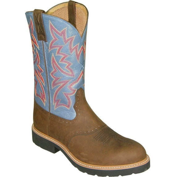 Men's Twisted X MCW0002 Distressed Saddle/Denim Leather 11.5 D
