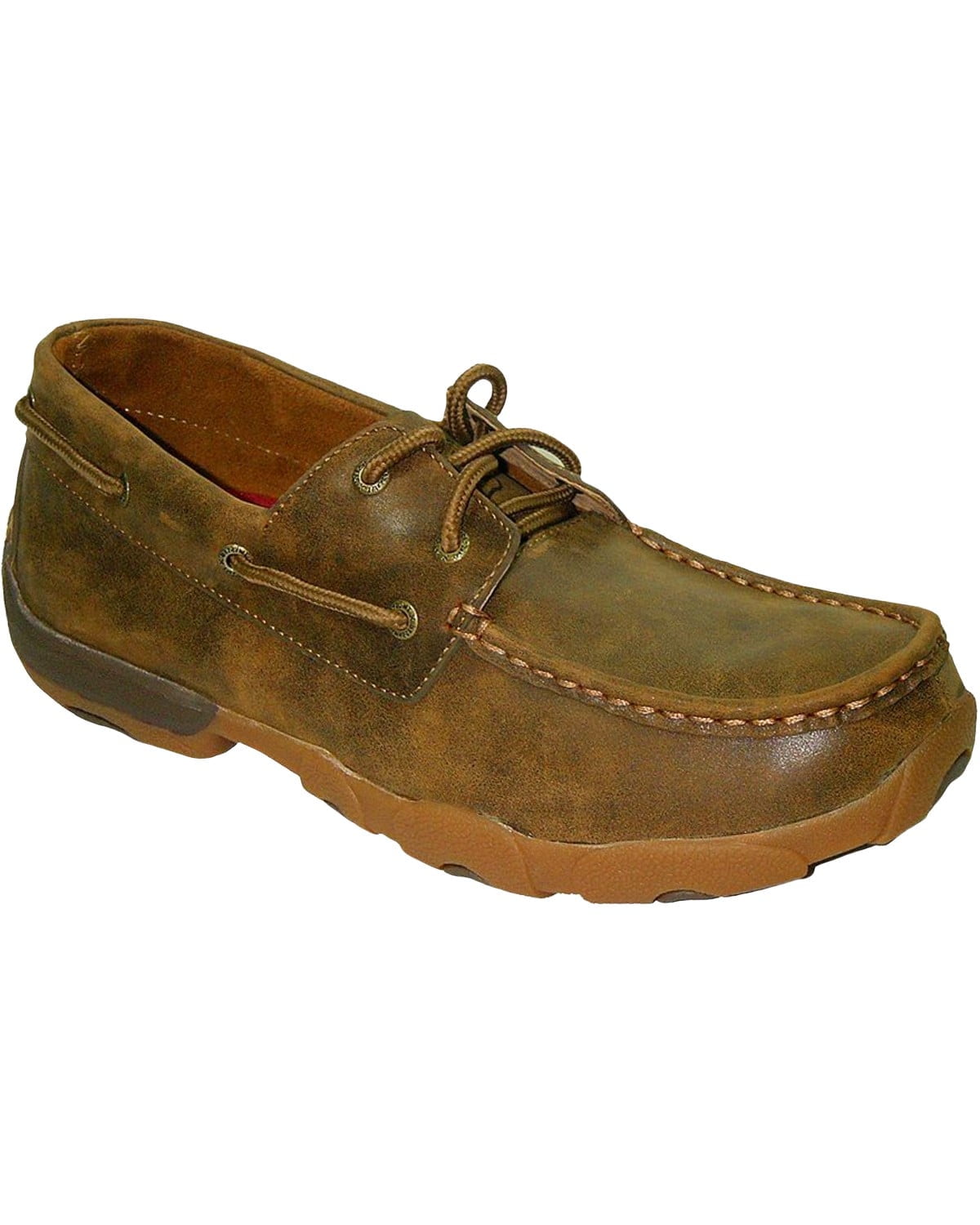 Twisted X Size 13 Driving Mocs Slip-On Loafers‎ MDMS009 Brown Leather Moccasins Twisted X Slip On Driving Mocs | Comp Toe | MDMSC03 main image 2