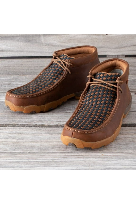 Men's Twisted X MDM0057 Driving Moc Chukka Oiled Saddle/Blue Leather 8.5 M