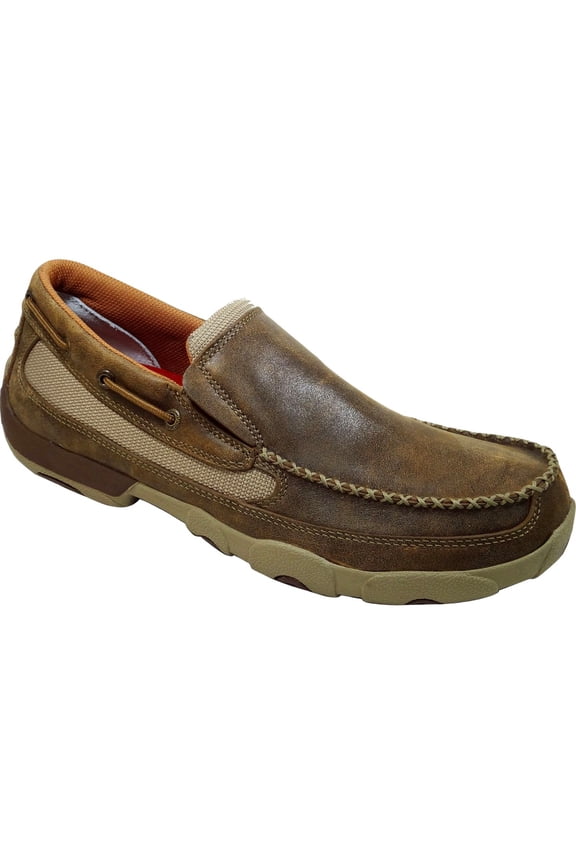 Men's Twisted X MDMS002 Driving Moc Slip On Bomber Leather 13 M