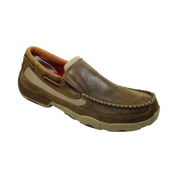 Men's Twisted X MDMS002 Driving Moc Slip On Bomber Leather 8 W