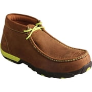 Men's Twisted X MDMST02 Driving Moc Distressed Saddle/Neon Yellow Leather 8.5 W
