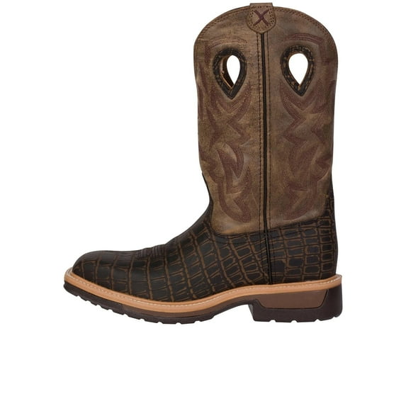 Men's Twisted X MLCA003 Lightweight Alloy Toe Cowboy Work Boot Cayman Print/Bomber Leather 8 2E