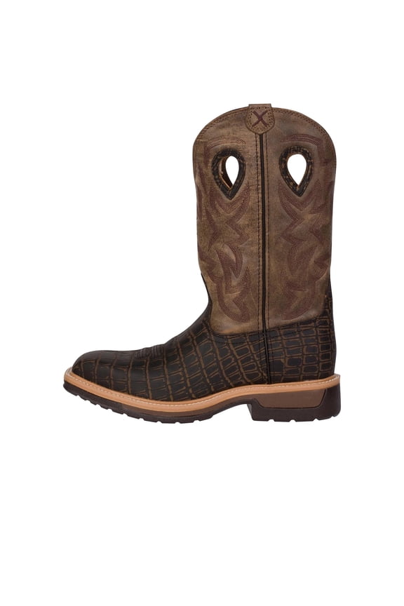 Men's Twisted X MLCA003 Lightweight Alloy Toe Cowboy Work Boot Cayman Print/Bomber Leather 8.5 D