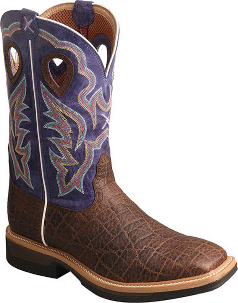 Men's Twisted X MLCA006 Lite Cowboy Alloy Toe Work Boot Brown/Purple Leather 8 2E - image 1 of 6