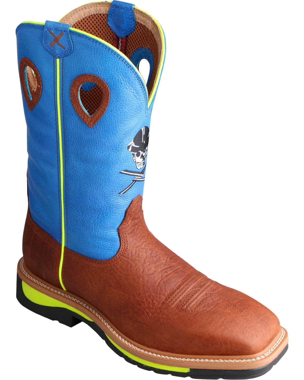 NEW Twisted X Lite Western Steel Toe Work Boots Brown Neon  display picture 2